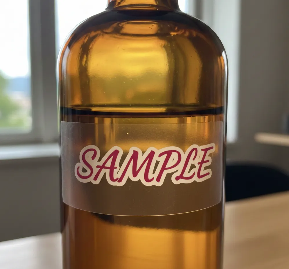 白打ちありの透明シールの見え方