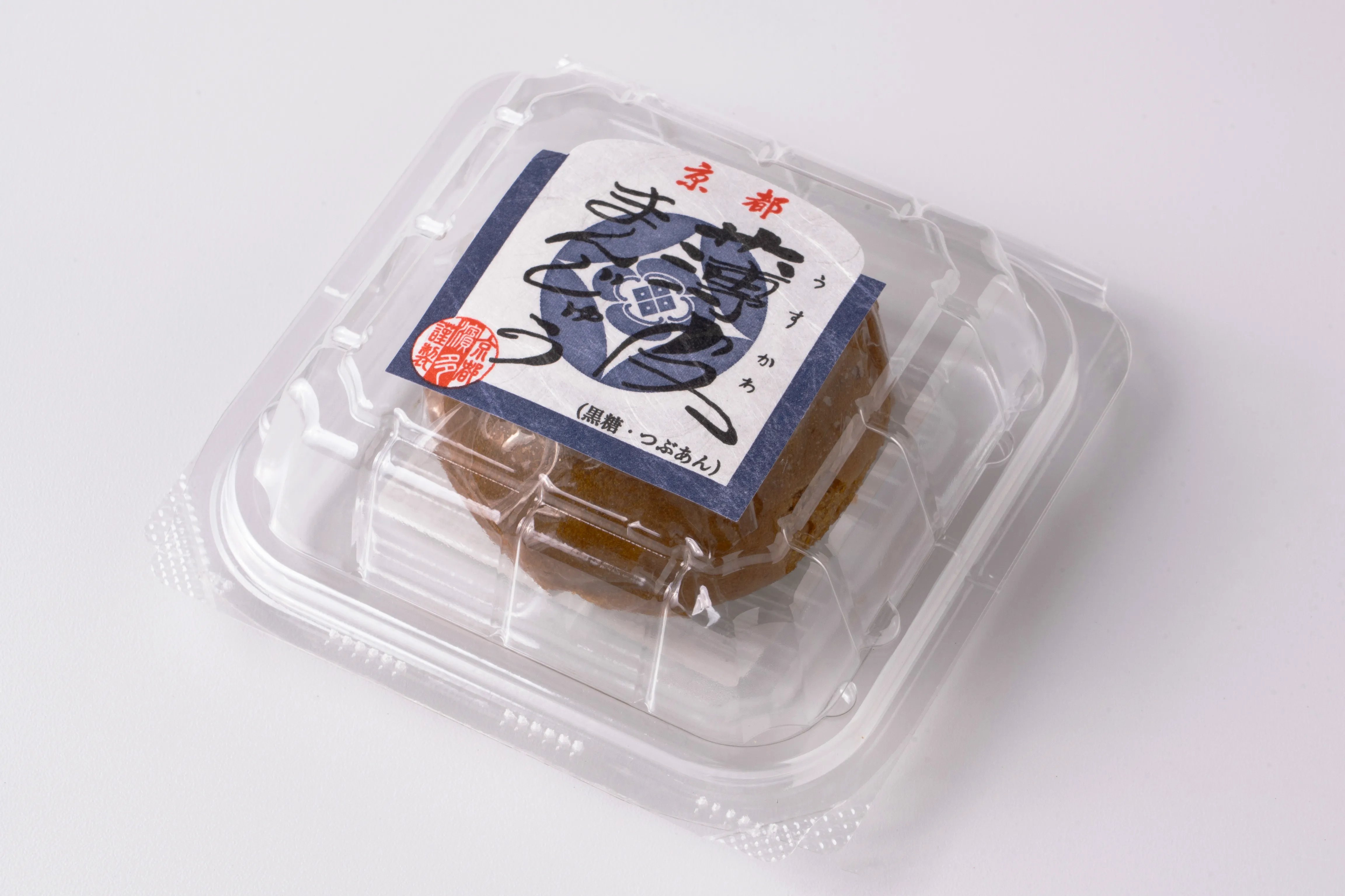青の枠色で黒糖つぶあんを識別する和菓子シール